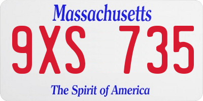 MA license plate 9XS735
