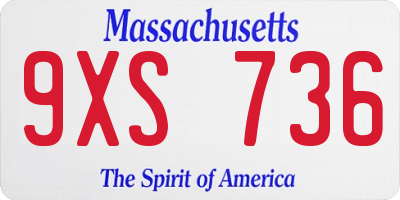 MA license plate 9XS736