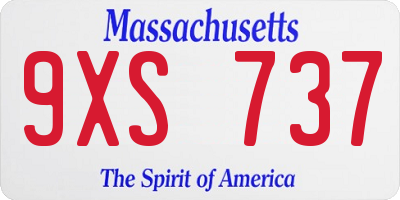 MA license plate 9XS737