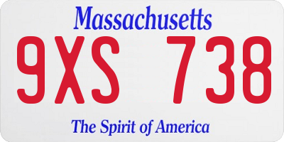 MA license plate 9XS738