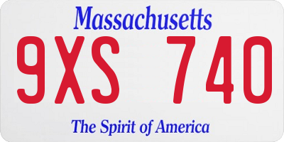 MA license plate 9XS740