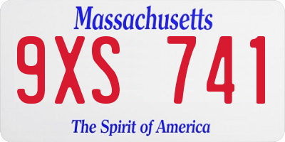 MA license plate 9XS741