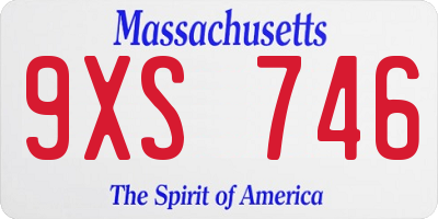 MA license plate 9XS746