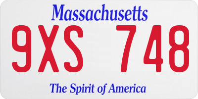 MA license plate 9XS748