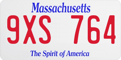 MA license plate 9XS764