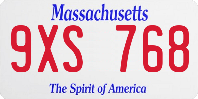 MA license plate 9XS768