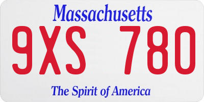MA license plate 9XS780