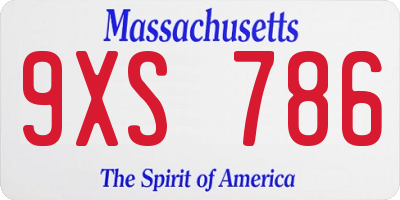 MA license plate 9XS786