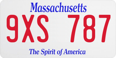 MA license plate 9XS787