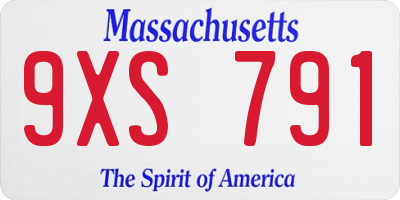 MA license plate 9XS791