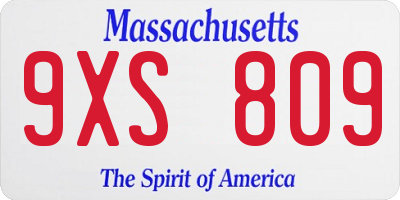 MA license plate 9XS809