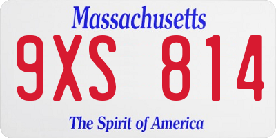 MA license plate 9XS814