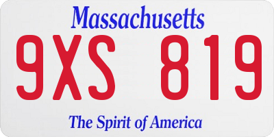 MA license plate 9XS819