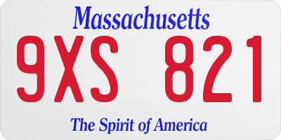 MA license plate 9XS821