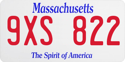 MA license plate 9XS822