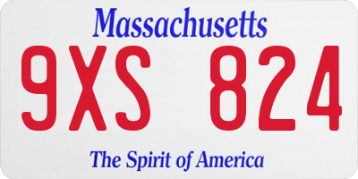 MA license plate 9XS824