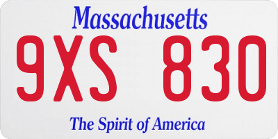 MA license plate 9XS830