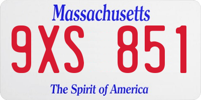 MA license plate 9XS851