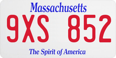 MA license plate 9XS852
