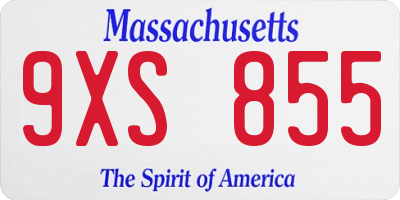 MA license plate 9XS855