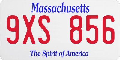 MA license plate 9XS856