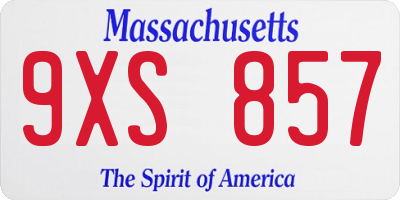 MA license plate 9XS857