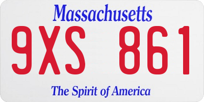 MA license plate 9XS861