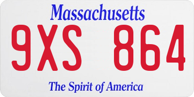 MA license plate 9XS864