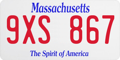 MA license plate 9XS867