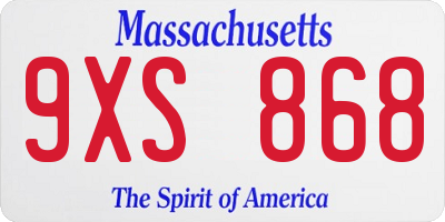 MA license plate 9XS868