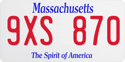 MA license plate 9XS870