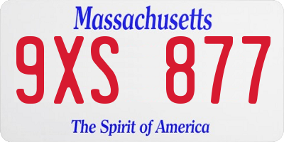 MA license plate 9XS877