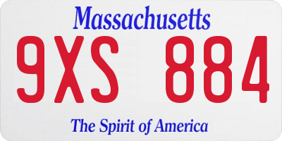 MA license plate 9XS884