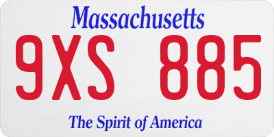 MA license plate 9XS885