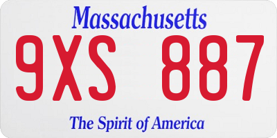 MA license plate 9XS887