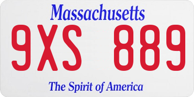 MA license plate 9XS889