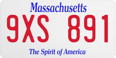 MA license plate 9XS891