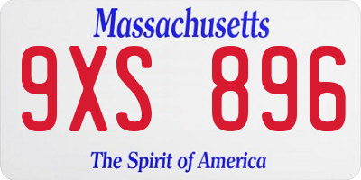 MA license plate 9XS896