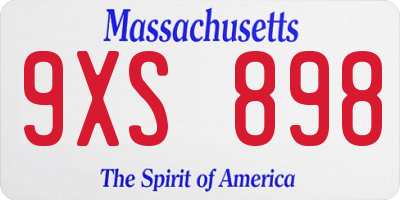 MA license plate 9XS898