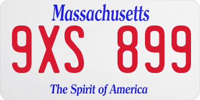 MA license plate 9XS899