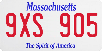 MA license plate 9XS905