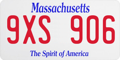 MA license plate 9XS906
