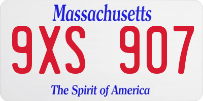 MA license plate 9XS907