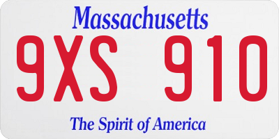 MA license plate 9XS910