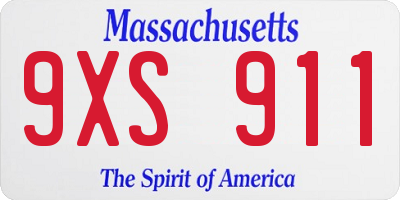 MA license plate 9XS911