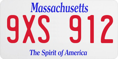 MA license plate 9XS912