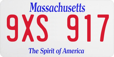 MA license plate 9XS917