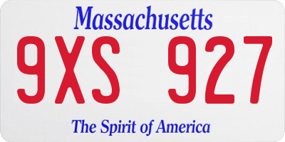MA license plate 9XS927