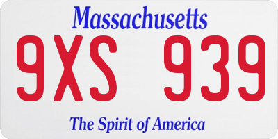 MA license plate 9XS939