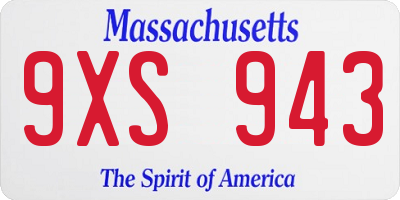 MA license plate 9XS943